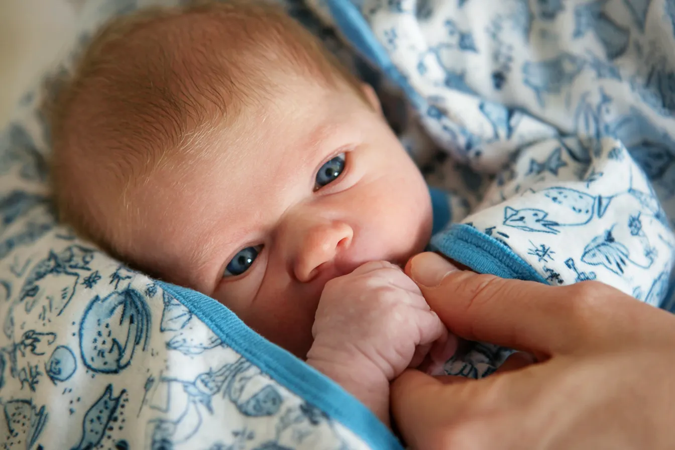 Close-up van baby's gezicht